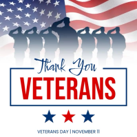 Thank You Veterans Day Tribute Template | Editable Patriotic Flyer Instagram-bericht